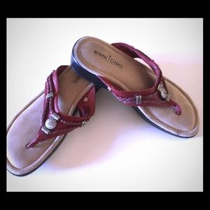 Minnetonka red leather sandals